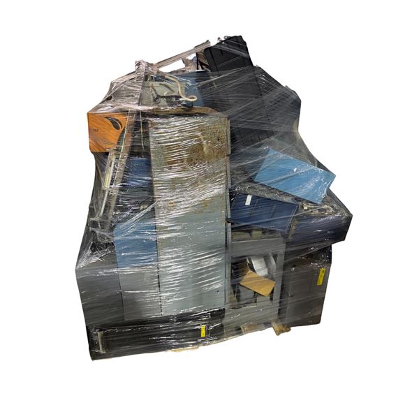 Pallet Lot of Mixed Store Fixtures, Storage Drawers, and Appliance Parts