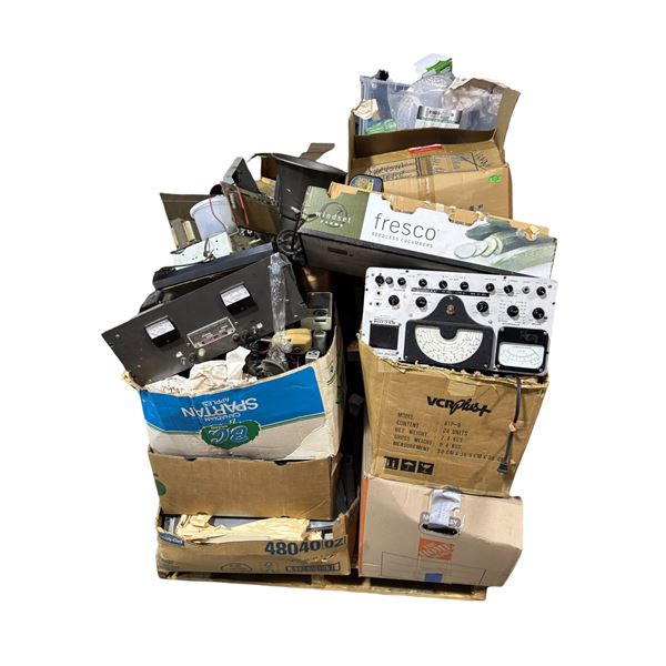 Pallet Lot of Vintage Testers, Power Supplies, Horn Speaker, and More Electronics Components