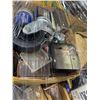 Image 2 : Pallet Lot of Assorted Chassis Parts, Caster Wheel, Containers, and Vintage Merchandise