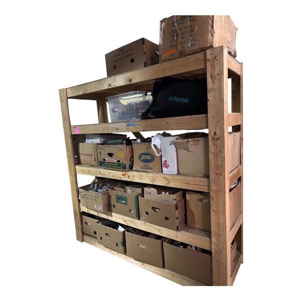 5 Shelves of Assorted Vintage Electronic Parts, Components and More