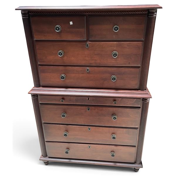 Cherry Finish Tall Chest, H60" x W39" x D19"
