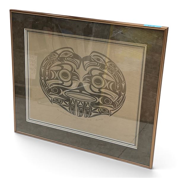 "Vision of Power" Silkscreen by Susan A. Point - Coast Salish Rattle Design, Signed & Numbered 29/4