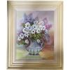 Image 1 : Still Life Oil Painting: Daisies & Lilacs, Signed 'Lorrine' ('77), Framed 23.5" x 19.5"