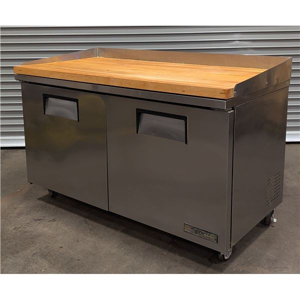True TUC-60 60" Double Door Undercounter Cooler With Wooden Top