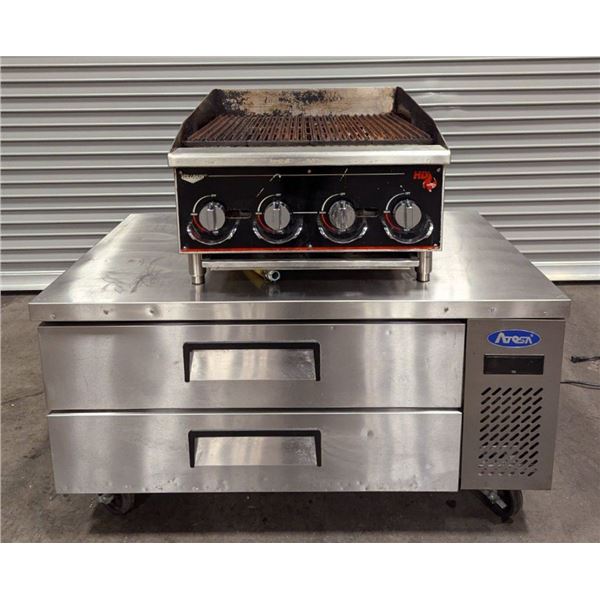 Vollrath 24" Gas Charbroiler With 48" Refrigerated Chef Base