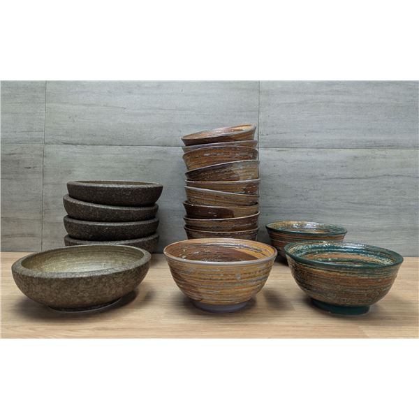 Japanese Style Ceramic Bowls - Lot of 17pcs