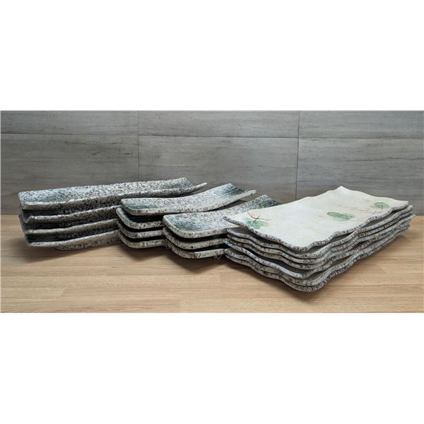 Various Sizes of Ceramic Sushi Plates - Lot of 18pcs