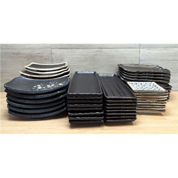 Square & Rectangular Japanese Ceramic Plates - Lot of Approx. 50pcs