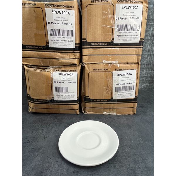 6.5" Plain White Teasaucers, Dudson 3PLW100A - Lot of 144