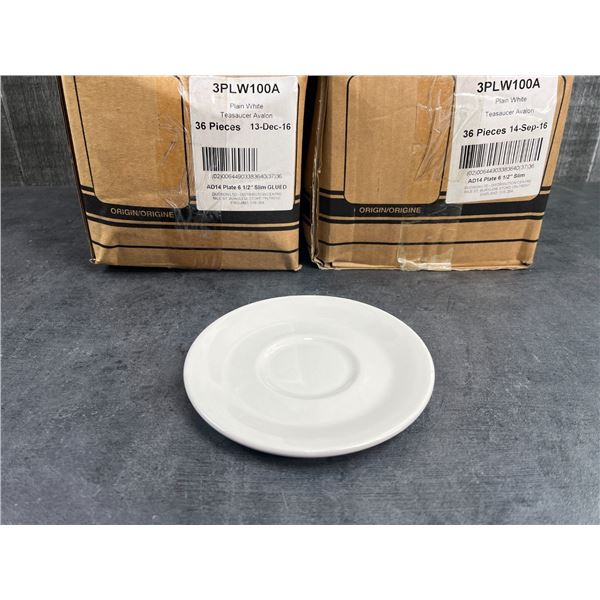 6.5" Plain White Teasaucers, Dudson 3PLW100A - Lot of 108
