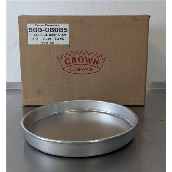 Crown Cookware 8" x 1" Deep Dish Pizza Pans - Lot of 12 (1 Case)