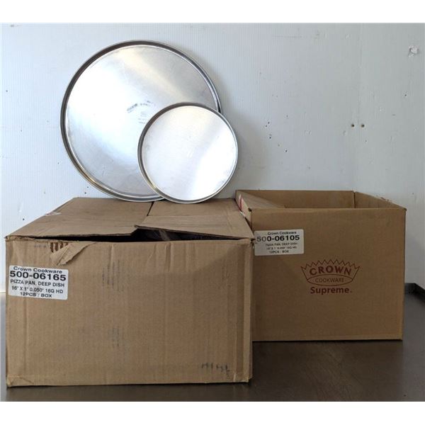 Crown Cookware 16" & 10" Deep Dish Pizza Pans - Lot of Lot of 10pcs