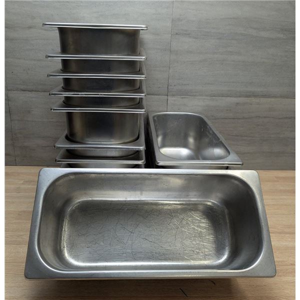 6L Stainless Steel Gelato/Ice Cream Pans - Lot of 13