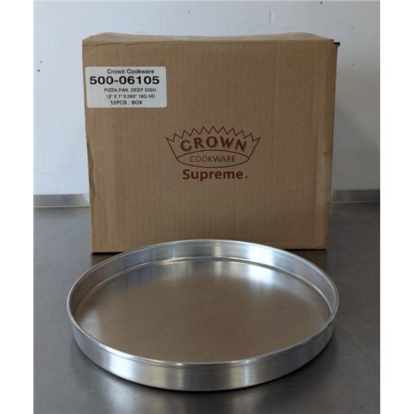 Crown Cookware 10" x 1" Deep Dish Pizza Pans - Lot of 12 (1 Case)