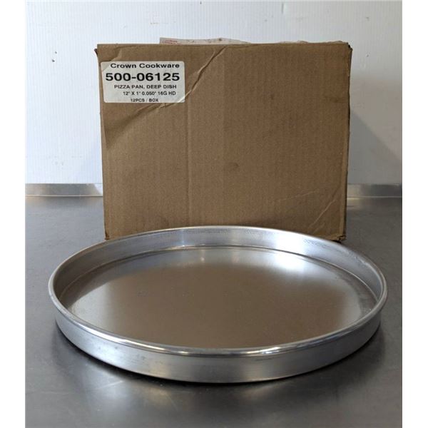 Crown Cookware 12" x 1" Deep Dish Pizza Pans - Lot of 12 (1 Case)