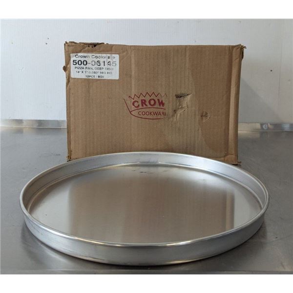 Crown Cookware 14 x 1" Deep Dish Pizza Pans - Lot of 12 (1 Case)