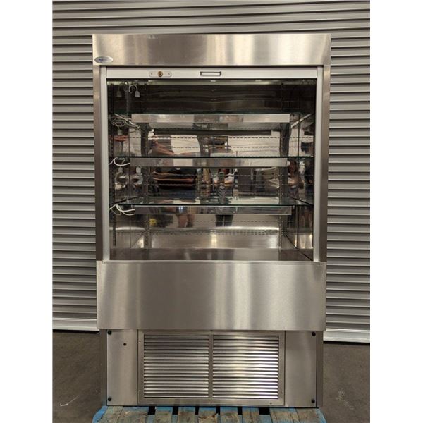 RPI SCAS48R-II 48" Air Screen Grab & Go Cooler W/Pull-Down Curtain