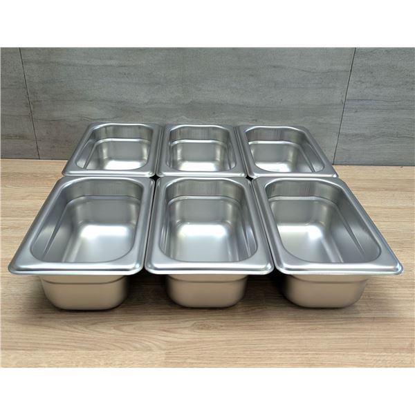 1/9 Size, 2.5" Deep Stainless Steel Inserts, Johnson-Rose 57902 - Lot of 6