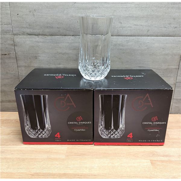 12oz Longchamp Crystal Glasses - Lot of 8 (2 Boxes)