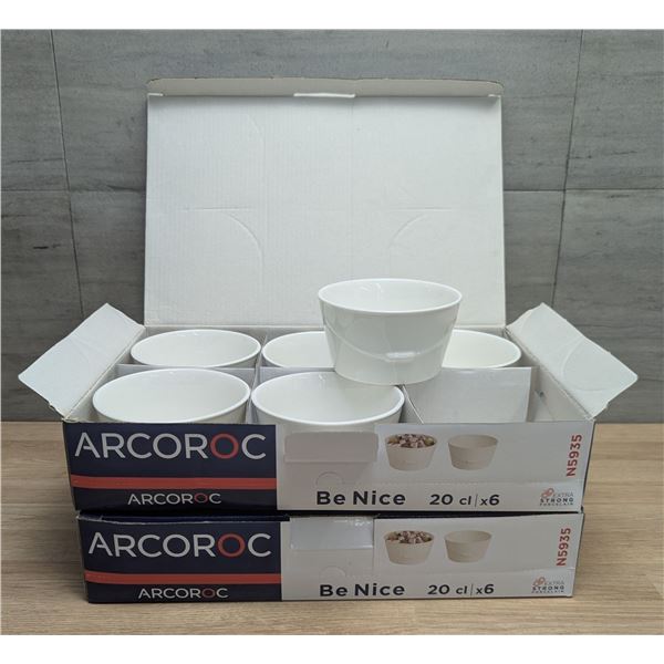 Be Nice 20cl 7oz Porcelain Bowls, Arcoroc N5935 - Lot of 12