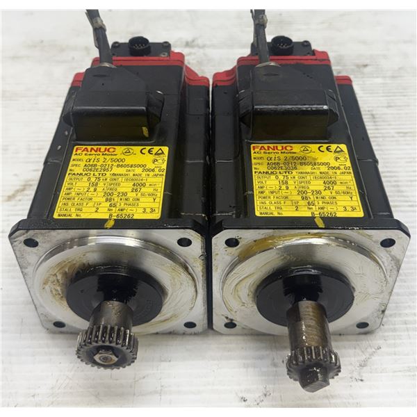 (2) Fanuc #A06B-0212-B605#S000 AC Servo Motors