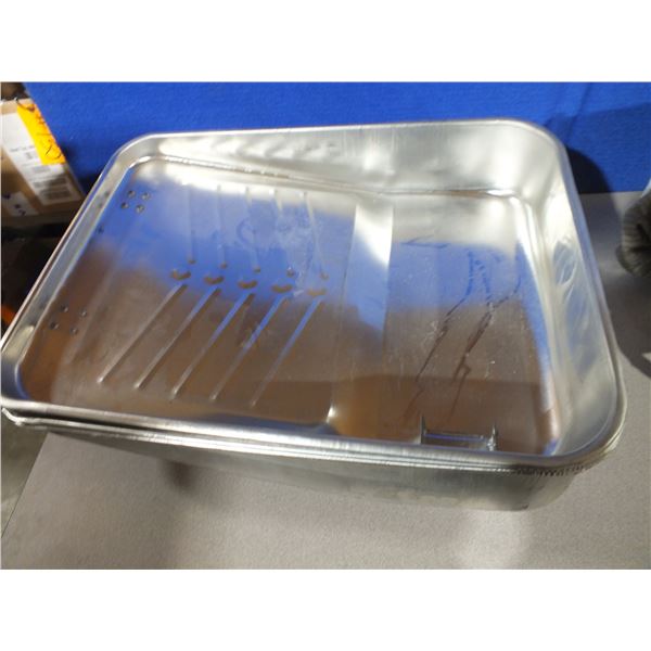 Bag Of Bed Sheets & 3 Metal Painting Trays