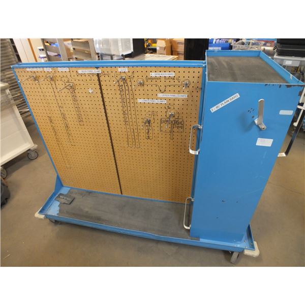 Doubled Sided Tool Cart On Wheels