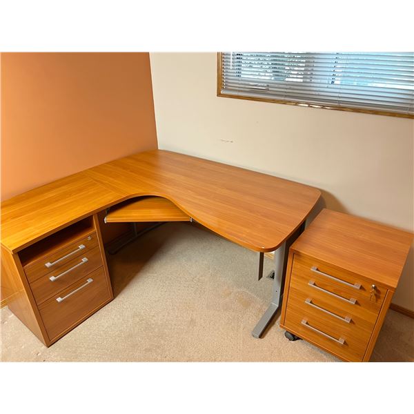 Office Corner Desk & File Drawers