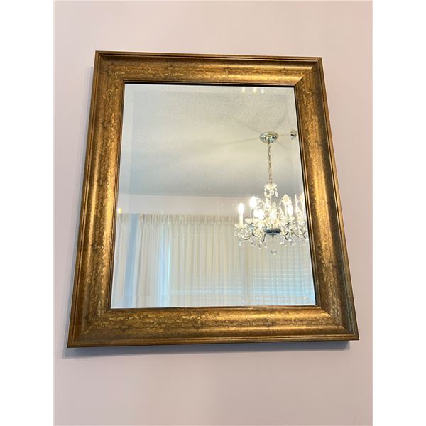 Wall Mirror with a Metallic Gold Frame
