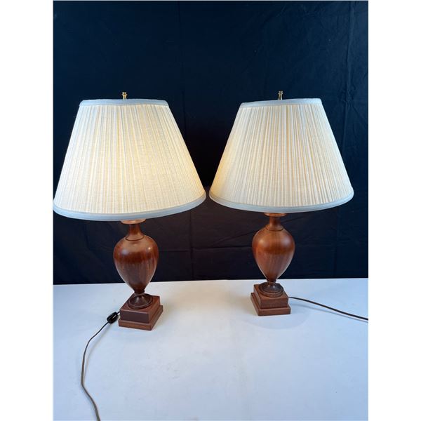 Pair of Wooden Table Lamps