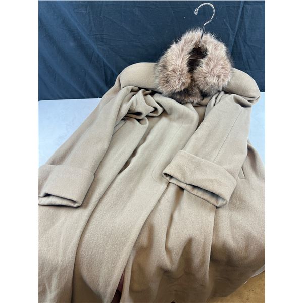 Ladies Formal Coat with Raccoon Collar