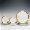 Image 1 : 12pc Bernardaud Limoges Porcelain Dinnerware Plates and Bowls, Rhapsody Pattern