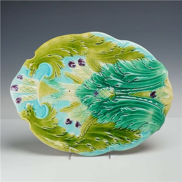 Late 19th Century Majolica Asparagus Serving Platter
