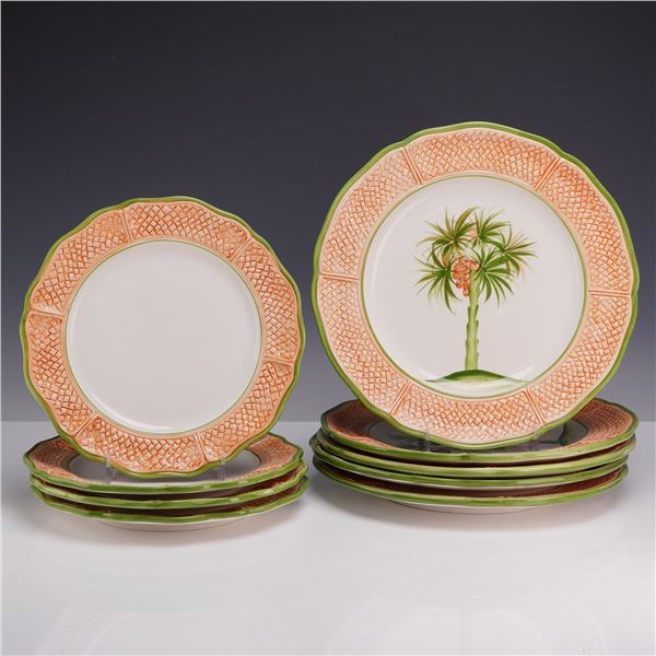 9pc Vietri Italian Dinner and Salad Plates, Oasi