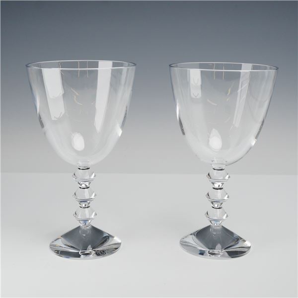 2pc Baccarat Crystal Vega Stemmed Goblets