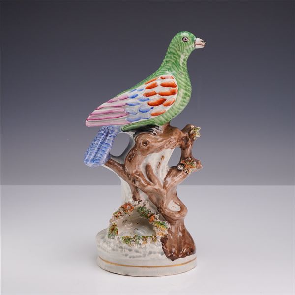 Glazed Porcelain Green-backed Pigeon Figurine