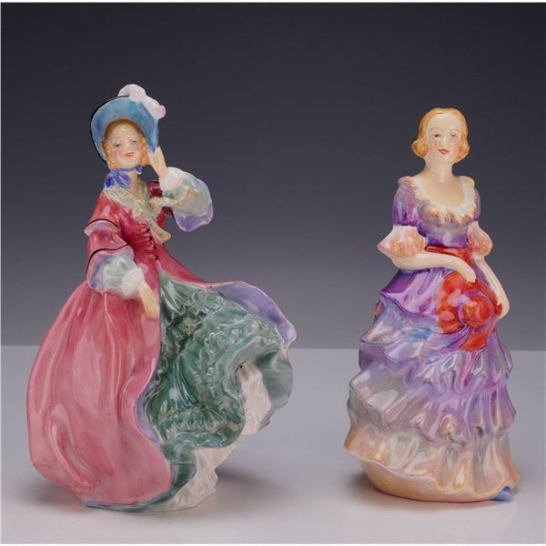 2pc Royal Doulton and Paragon Bone China Figurines, Spring Morning HN1922 and Valerie