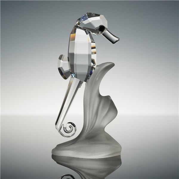 Swarovski Silver Crystal Seahorse Figurine with Original Box