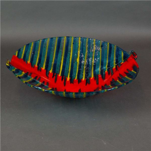 Kaleidoscopio Fused Art Glass Bowl, Made in Italy