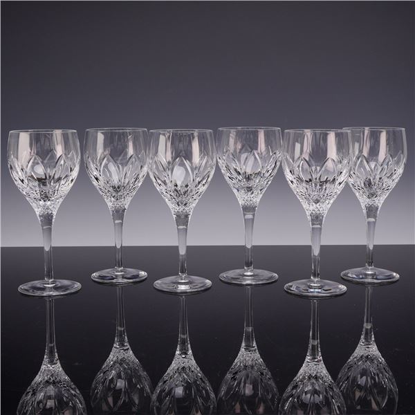 6pc Atlantis Crystal Chartres Small Wine Glass Goblets