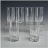 Image 1 : 6pc Lead Crystal Highball Glasses with Vertical Mitered Cuts