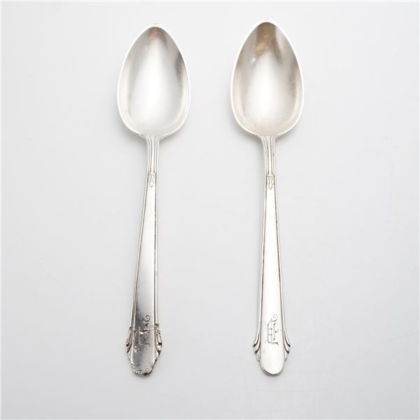 A Pair of Gorham Sterling Silver Spoons in the Hunt Club Pattern