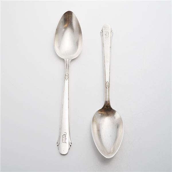 Pair of Gorham Sterling Silver Spoons, Hunt Club Pattern