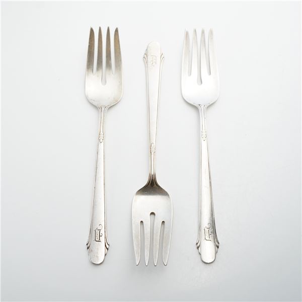 Three Gorham Sterling Silver Forks, Hunt Club Pattern