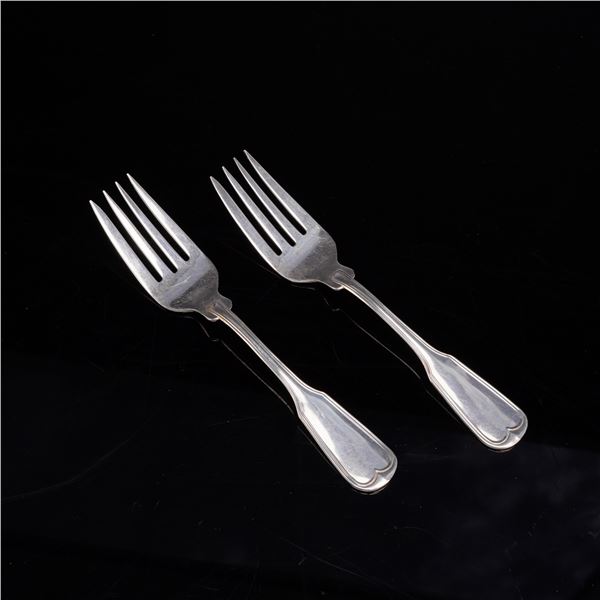 A Pair of Frank W. Smith Silver Co. Sterling Silver Forks in the Fiddle Thread Pattern