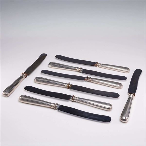 8pc 800 Silver Handled Steel Knives