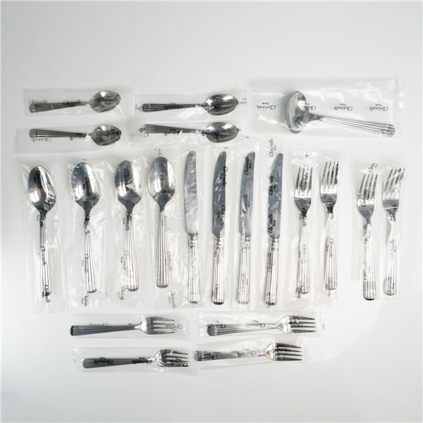 21pc Christofle Laguna Acier Stainless Steel Flatware Set for Four