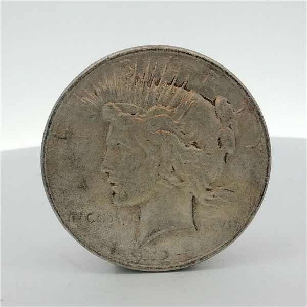 1922-D US One Dollar Peace Silver Dollar, Circulated