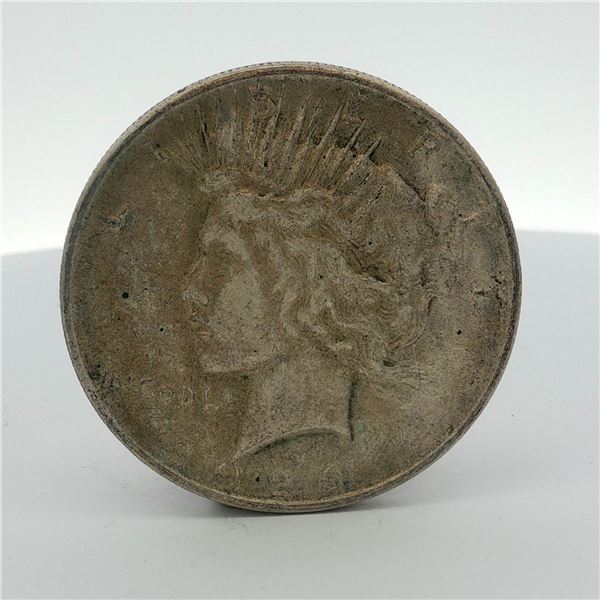 1926-D US One Dollar Peace Silver Dollar, Circulated
