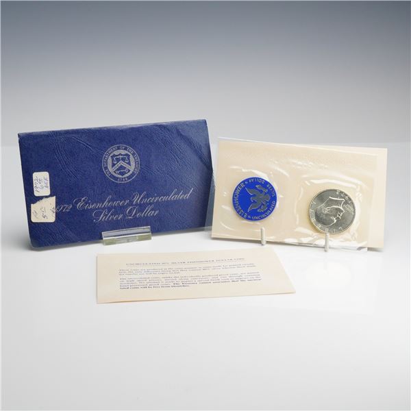 1972-S US Mint Eisenhower 40% Silver Dollar Blue Envelope Uncirculated